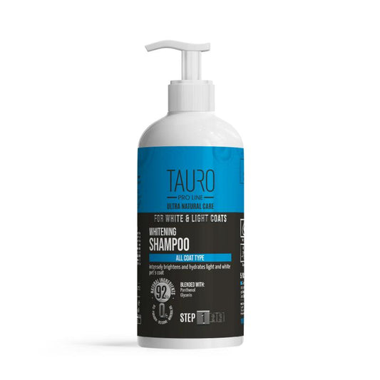 TAURO PRO LINE Ultra Natural Care Whitening Shampoo for Dogs and Cats with White and Light Coats