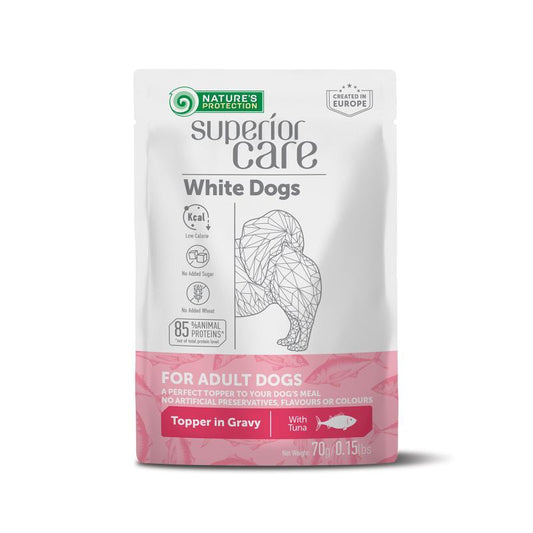 Nature's Protection Superior Care vådfoder supplement med tun til voksne hvide hunde af alle racer