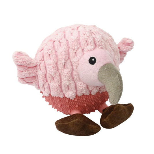 Jouet pour chien MISOKO, oiseau rond, peluche, rose, 17 cm
