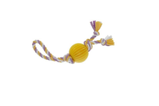 MISOKO toy for dog, ball with rope, latex, colorful, 30 cm