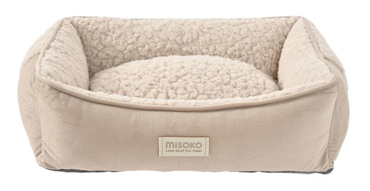 MISOKO soft pet bed, square, light brown, size S