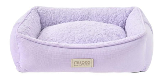MISOKO soft pet bed, square, purple, size S