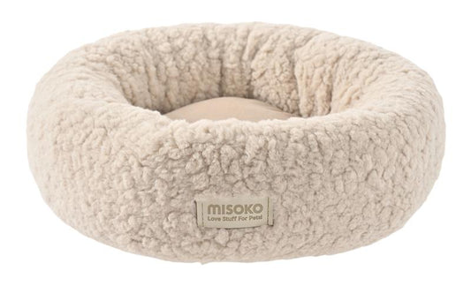 MISOKO soft pet bed, oval, light brown, size S
