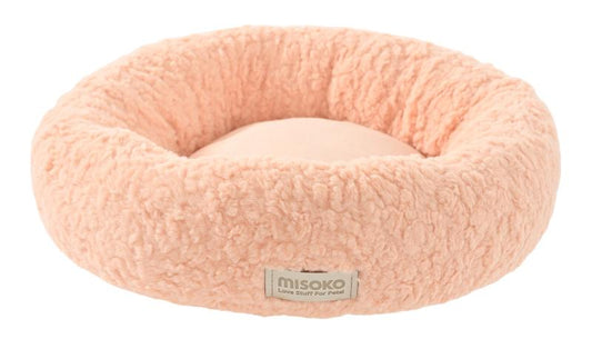 MISOKO soft pet bed, oval, pink-orange, size S