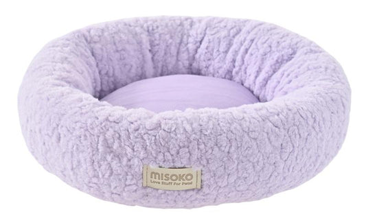 MISOKO soft pet bed, oval, purple, size S
