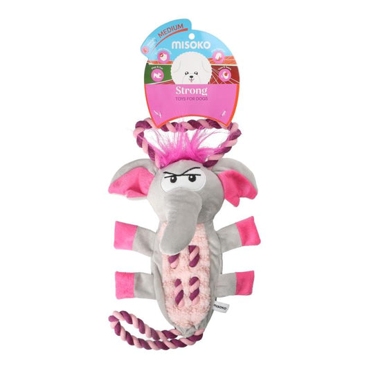 Plush Dog Toy with Rope – Elephant