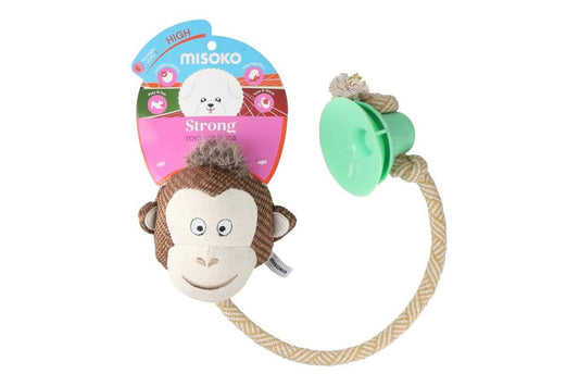 Plush Dog Toy with Rope – Monkey