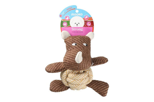 Plush Dog Toy with Rope – Hippo