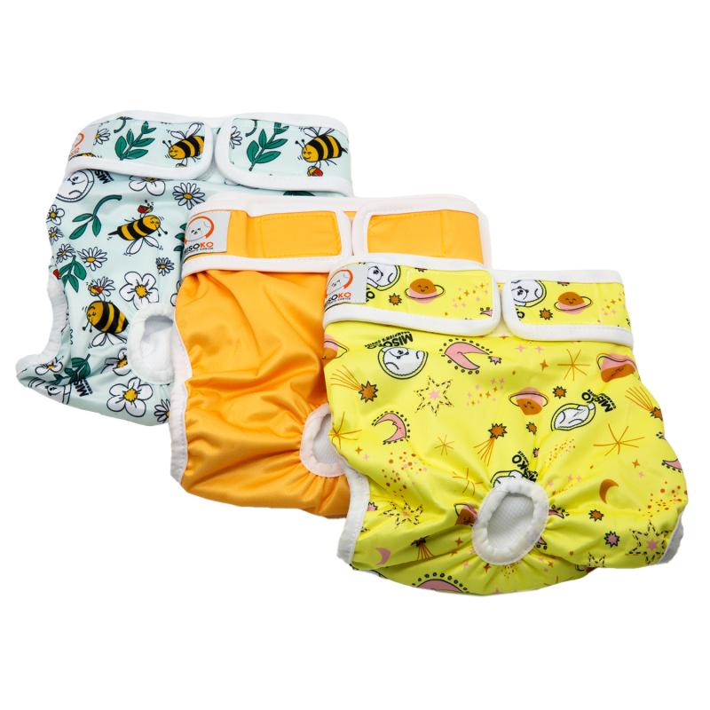 Misoko reusable diapers set for female dogs, Sweet Dream