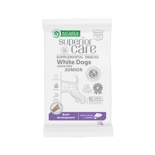 Nature's Protection Superior Care complementary grain free feed – snacks for junior dogs with salmon