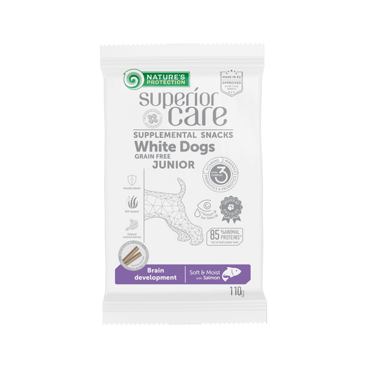 Nature's Protection Superior Care complementary grain free feed – snacks for junior dogs with salmon
