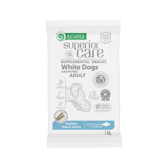 Nature's Protection Superior Care complementary grain free feed – snacks for adult dogs with white fish
