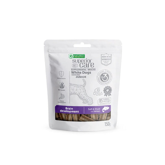 Nature's Protection Superior Care kornfri supplerende foder-snacks til juniorhunde af alle racer med laks