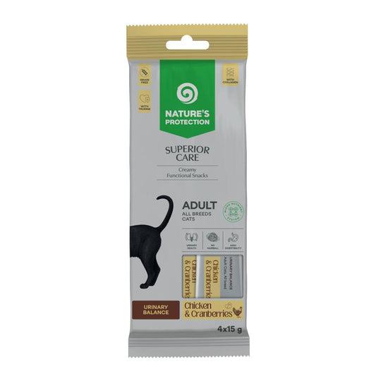 Nature's Protection Superior Care Collations fonctionnelles crémeuses urinaires pour chats adultes au poulet et aux canneberges