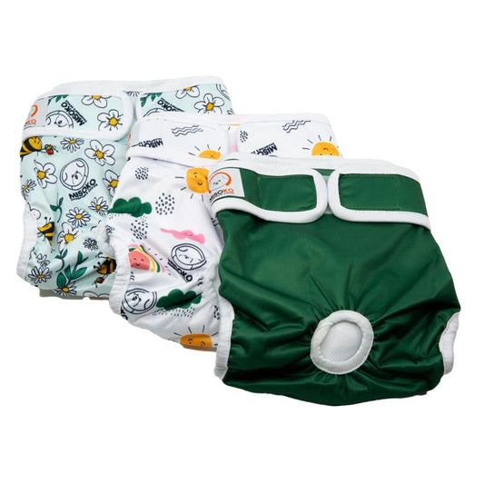 Misoko reusable diapers set for female dogs, Meadow