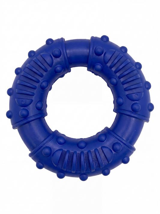 MISOKO Strong dog toy, rubber, ring-shaped, blue, 12.5 cm