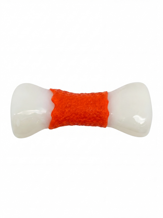 MISOKO Strong dog toy, nylon, bone-shaped, beef-scented, red, 18 cm