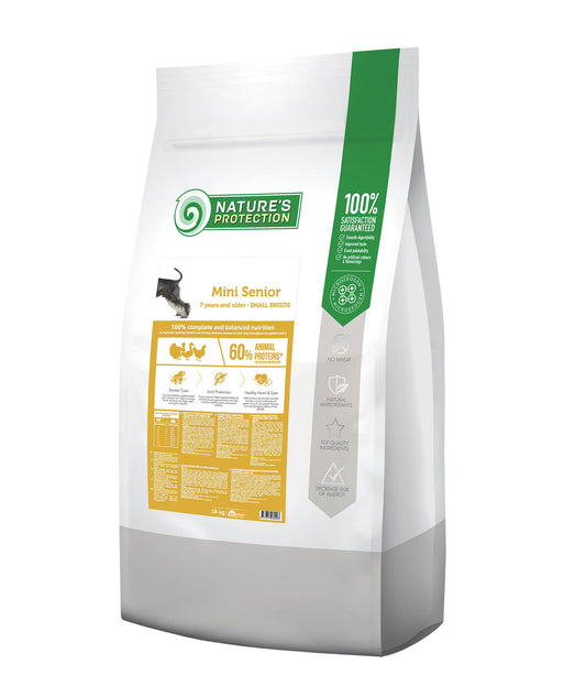 Nature's Protection dry food for senior dogs of small breeds with poultry