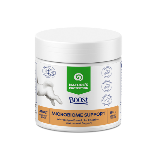 NATURE'S PROTECTION BOOST Microbiome Support soft chew supplements for dogs for digestive support, 180 g
