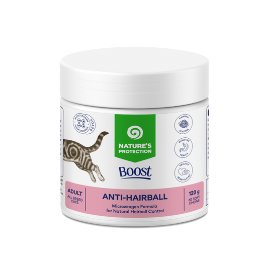 NATURE'S PROTECTION BOOST Anti-Hairball Soft Chews Adult All Breed Cats, feed supplement for adult all breed cats, 120 g
