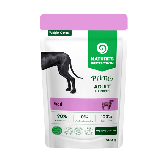 Nature's Protection Prime Weight Maintenance wet food for adult dogs with veal