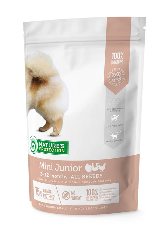 Nature's Protection dry food for junior small breed dogs with poultry