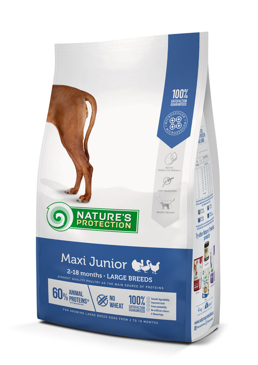 Nature's Protection dry food for junior large breed dogs with poultry