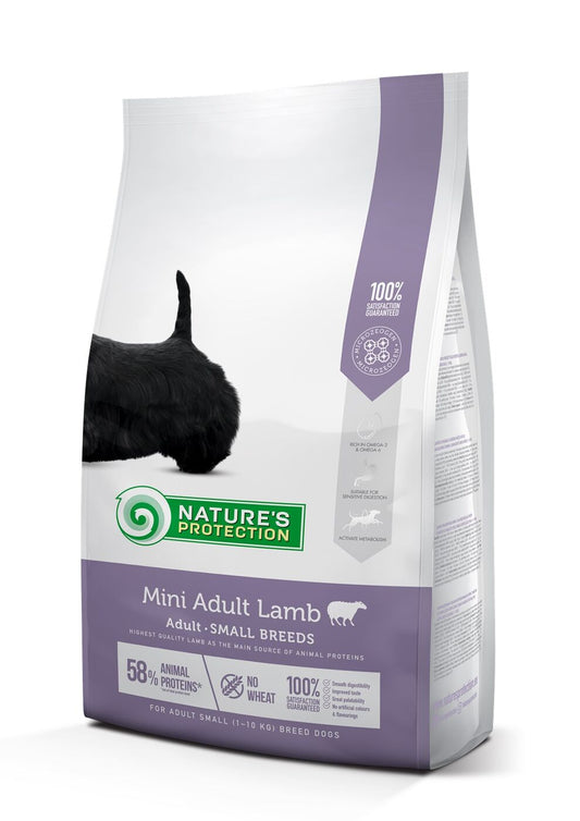 Nature's Protection dry food for adult small breed dogs with lamb