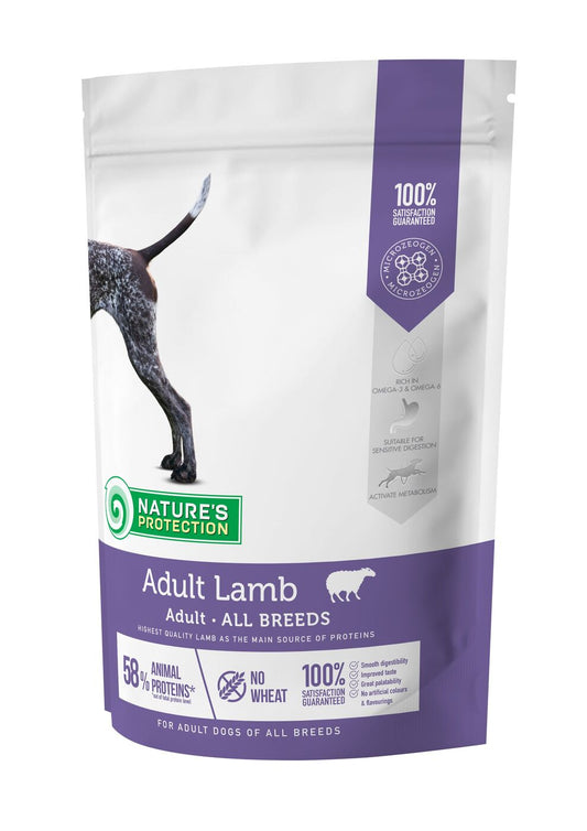 Nature's Protection dry food for adult dogs of all breeds with lamb