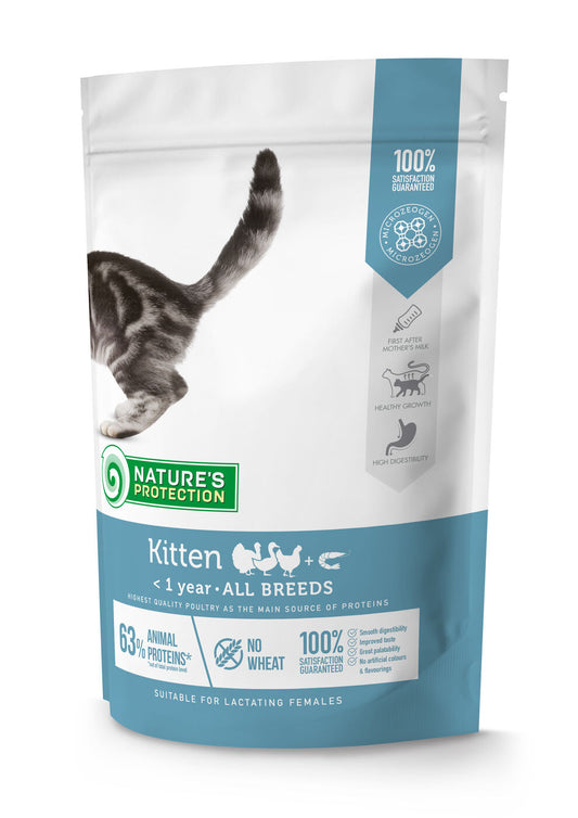 Nature's Protection dry pet food with poultry and krill for all breed kittens