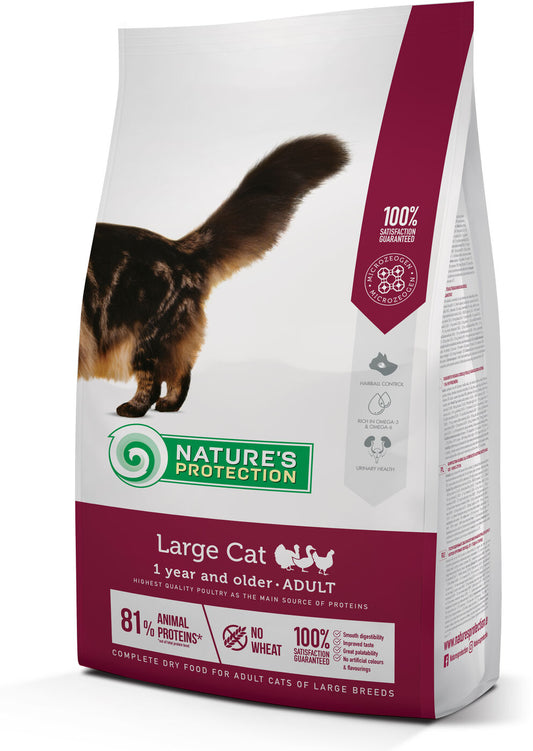 Nature's Protection dry food for adult large breed cats with poultry