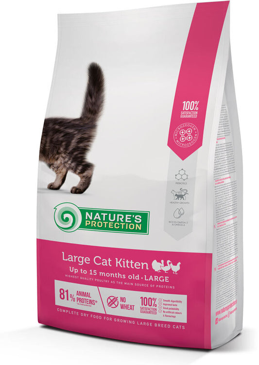 Nature's Protection dry pet food with poultry for large breed kittens