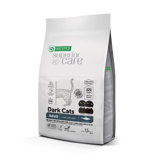 Nature's Protection Superior Care dry grain free pet food with herring for adult all breed cats with dark coat