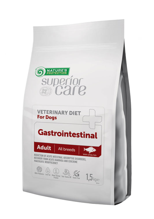 Nature's Protection Superior Care dry dietetic pet food with white fish for adult dogs of all breeds with digestive disorders