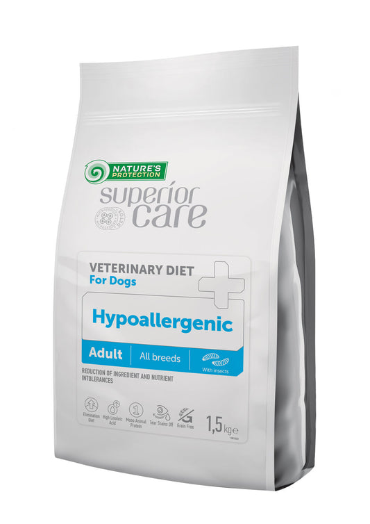 Nature's Protection Superior Care dry dietetic pet food with insect for adult dogs of all breeds, prone to food allergies
