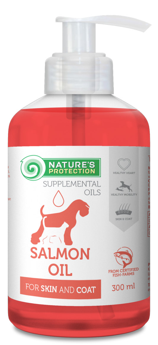 Nature's Protection complementary feed - salmon oil,  for adult dogs and cats to support healthy skin and coat