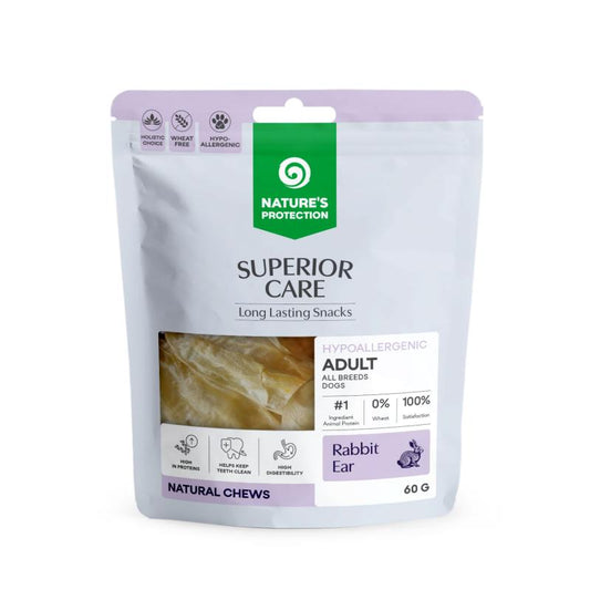 NATURENS BESKYTTELSE SUPERIOR CARE hundesnack kanin øre til voksne alle racer hunde, uden pels