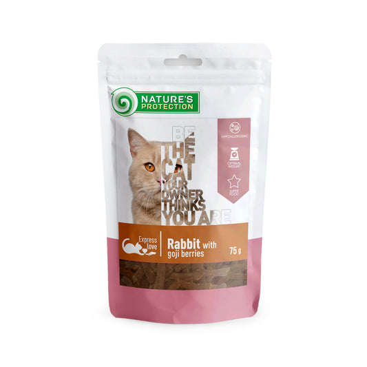 Nature's Protection snack for cats with rabbit and goji berries