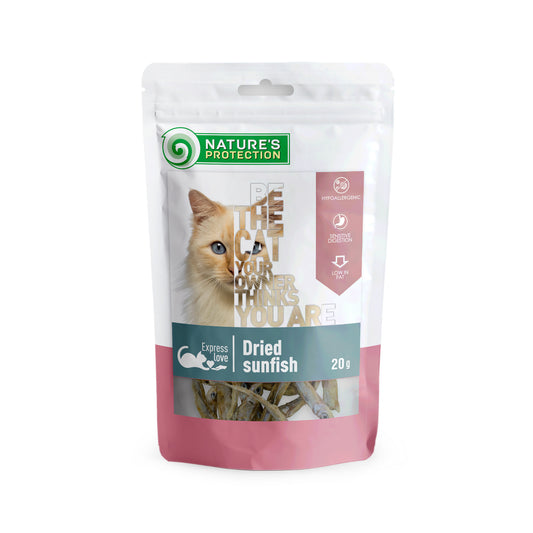 Nature's Protection snacks for cats, dried sunfish