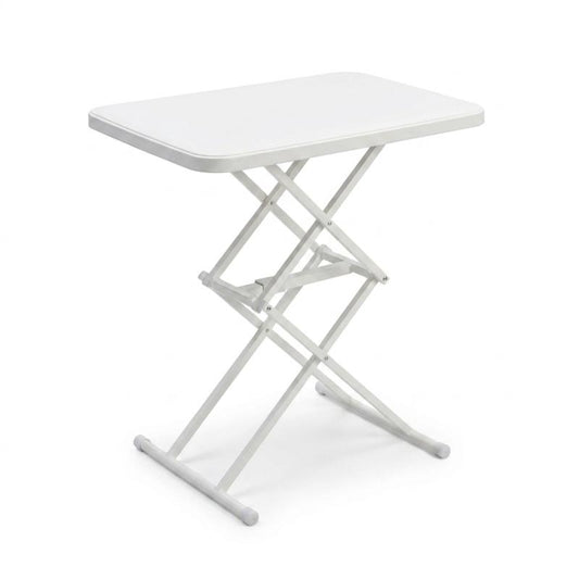 TAURO portable foldable grooming table for dogs and cats, adjustable height (35–69 cm), white, 64 × 45 cm
