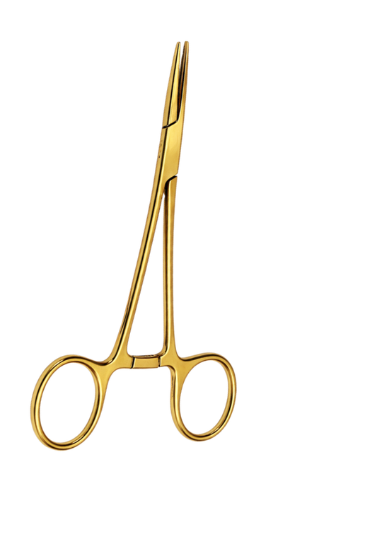 TAURO ørehårtrækker, værktøj til at trække ørehår ved kæledyrspleje, guld, lige, 12,5 cm