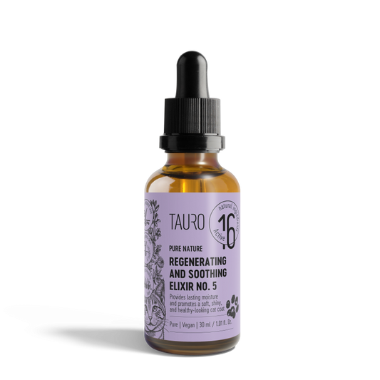 TAURO Pure Nature Regenerating & Soothing Elixir No. 5 for cats, sensitive skin and coat repair, 30 ml
