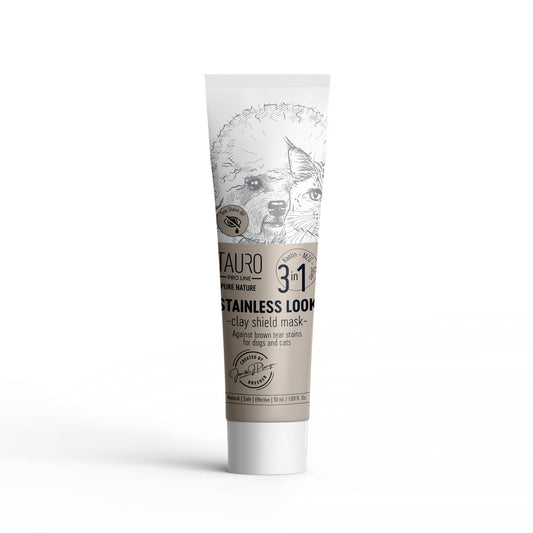 Tauro Pro Line Pure Nature Stainless look 3in1, natural clay mask to prevent tear stains on the coat for dogs