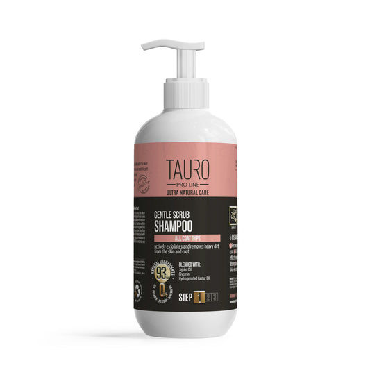 TAURO PRO LINE Ultra Natural Care Gentle Scrub Shampoo for Dogs and Cats Skin and Coa