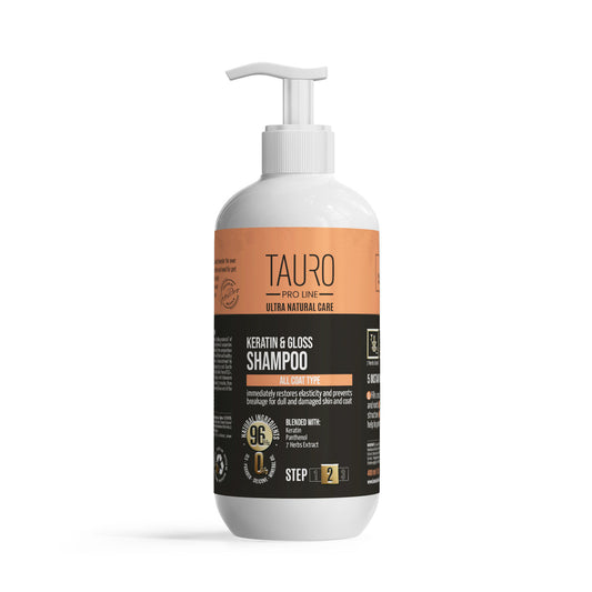 TAURO PRO LINE ULTRA NATURAL CARE Keratin & Gloss shampoo for dogs and cats coat care