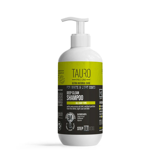 TAURO PRO LINE Ultra Natural Care For White & Light Coat Deep Clean Shampoo for Dogs and Cats Skin and Coat