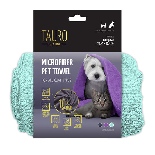 Tauro Pro Line microfiber towel for pets, mint color