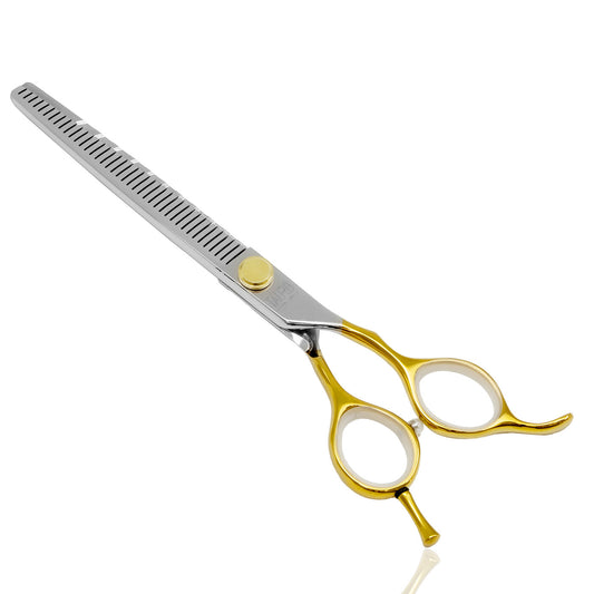 Tijeras de corte Tauro Pro Line "Perfection by Janita J. Plunge", entresacar, 40 dientes, acero inoxidable 440c, color dorado