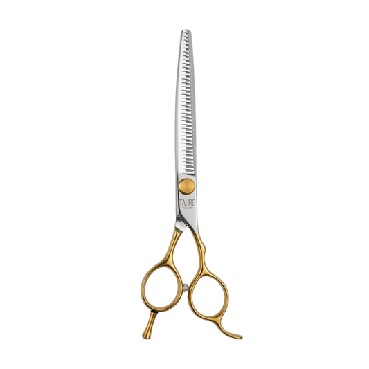 TAURO Perfection by Janita J. Plungė curved thinning (chunker) scissors for right-handed users, 40 teeth, stainless steel, 18 cm