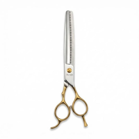 TAURO Perfection by Janita J. Plungė curved thinning (chunker) scissors for right-handed users, 34 teeth, stainless steel, 18 cm